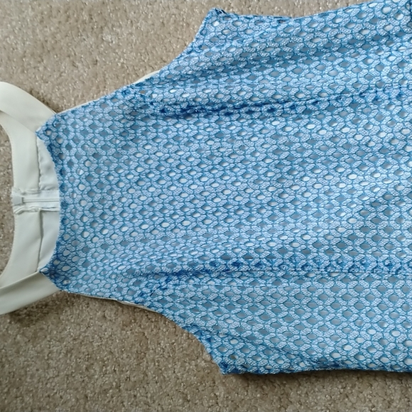 Like new Aqua Size L Blue Fit and Flare Dress - Picture 3 of 8